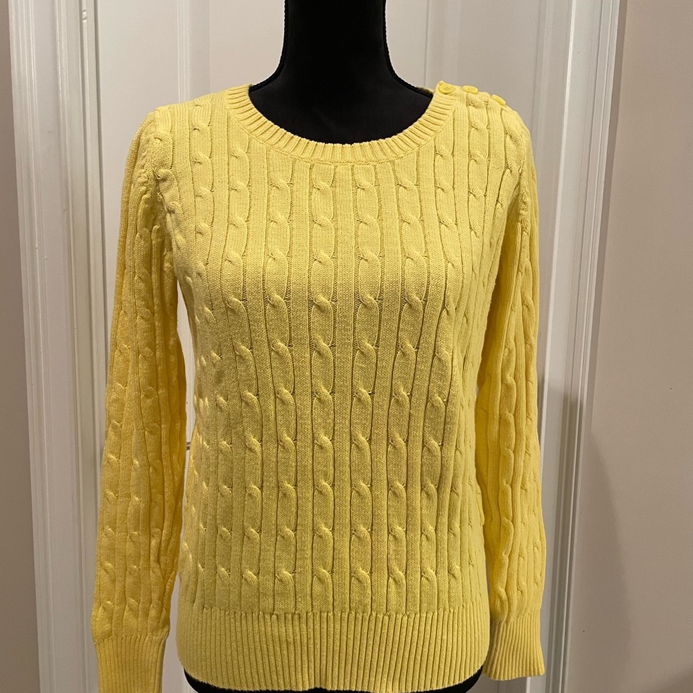 St. John's Bay Vibrant Yellow Cable Knit Sweater